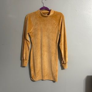 Orange velvet dress